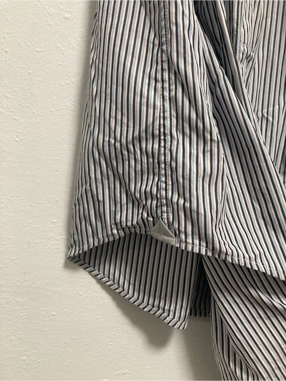 LANVIN Paris Made In Italy Multi Stripe 100% Cotton Dress Shirt Size 39 15.5